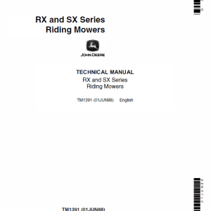John Deere RX63, RX73, SX75, RX95, SX95 Mowers Technical Manual
