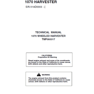 John Deere Timberjack 1070 Harvester Repair Service Manual