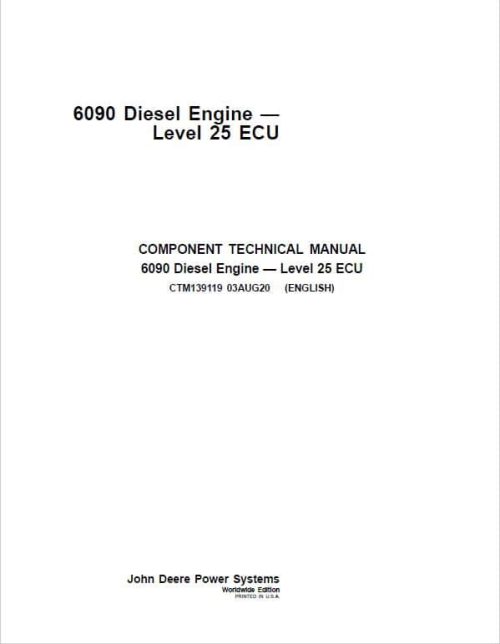 John Deere 6090 Diesel Engine Level 25 ECU Component Technical Manual