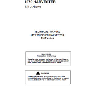 John Deere 1270 Harvester Repair Service Manual