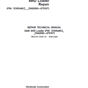 John Deere 544K 4WD Loader Service Manual