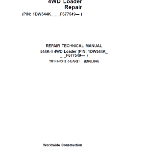 John Deere 544K-II 4WD Loader Service Manual