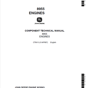 John Deere 8955 Engines Service Repair Manual