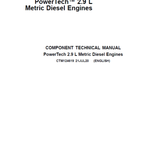 John Deere PowerTech 2.9L Metric Diesel Engines Repair Manual