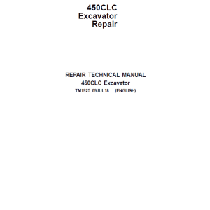 John Deere 450CLC Excavator Repair Service Manual