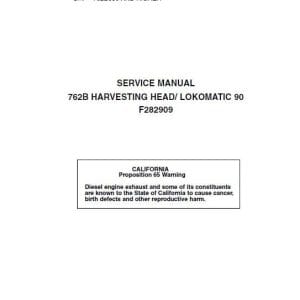 Timberjack 762B Harvester Head Service Repair