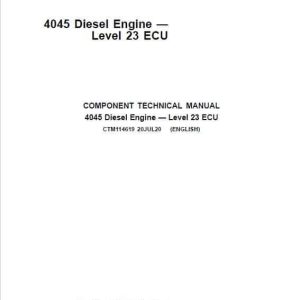 John Deere PowerTech 4.5L, 6.8L Diesel Engines Level 4 Fuel Systems – Bosch VP44 Pump Repair Manual