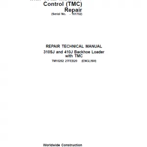 John Deere 310SJ, 410J Backhoe Loader (TMC) Service Manual John Deere 310SJ, 410J Backhoe Loader (TMC) Service Manual