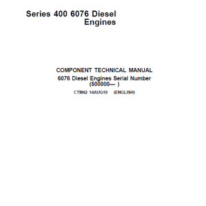 John Deere 6076 Diesel Engines Component Technical Manual