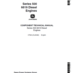 John Deere Series 500, 6619 Diesel Engines Service Repair Manual