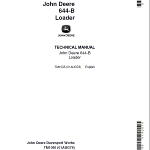 John Deere 644B Loader Repair Technical Manual