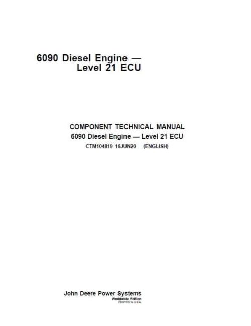John Deere 6090 Diesel Engine Level 24 ECU Component Technical Manual