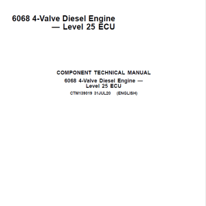 John Deere 6068 4-Valve Diesel Engine – Level 25 ECU Repair Manual