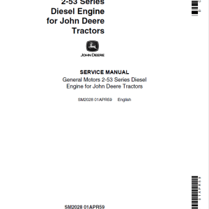 John Deere General Motors 2-53 Series Diesel Engine Repair Manual