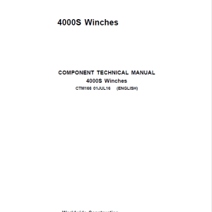 John Deere 4000S Winches Service Repair Manual