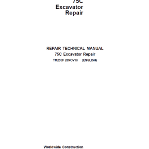 John Deere 75C Excavator Repair Service Manual