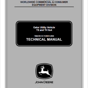 John Deere Gator TS 4×2 and TH 6×4 Repair Service Manual