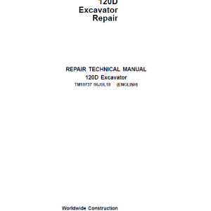 John Deere 120D Excavator Repair Service Manual
