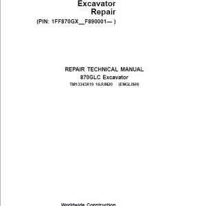 John Deere 870GLC Excavator Repair Service Manual