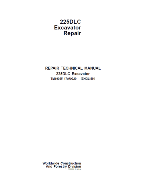 John Deere 225DLC Excavator Repair Service Manual-1-54 John Deere 225DLC Excavator Repair Service Manual