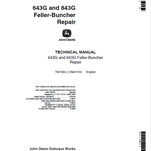 John Deere 643E, 843E Feller Buncher Service Repair Manual