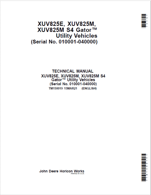 1-58 (1) John Deere XUV825E, XUV825M, XUV825M S4 Gator Utility Vehicles Repair Manual