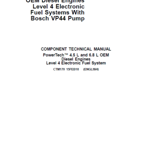 John Deere PowerTech 4.5L, 6.8L Diesel Engine Technical Manual