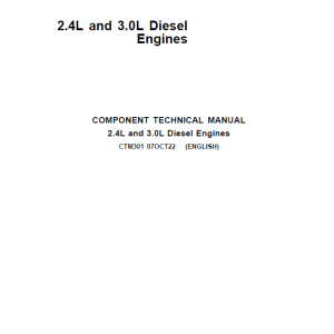 John Deere 2.4L & 3.0L Diesel Engines Repair Service Manual