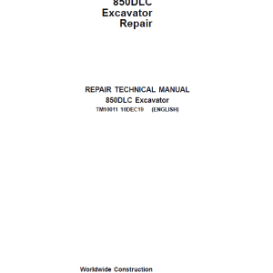 John Deere 850DLC Excavator Repair Service Manual