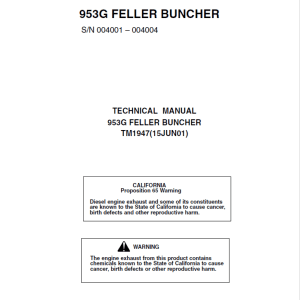 John Deere 953G Feller Buncher Service Repair Manual
