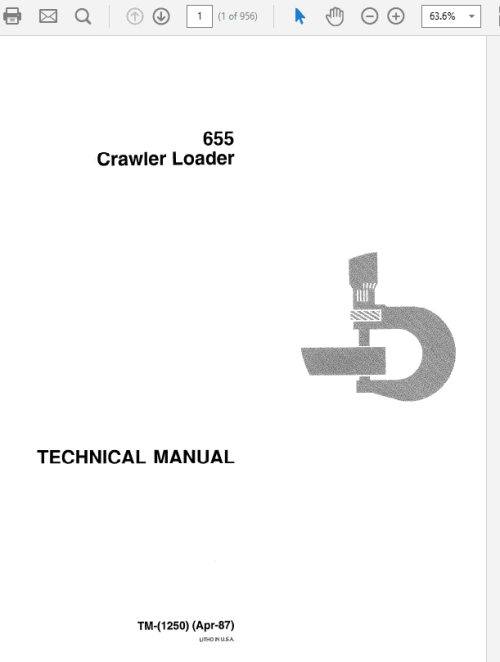 John Deere 655 Crawler Loader Service Manual TM1250