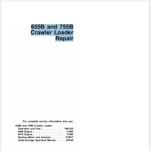 John Deere 655B and 755B Crawler Manual
