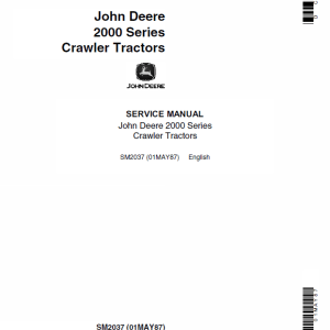 John Deere 2000 Tractors Service Manual