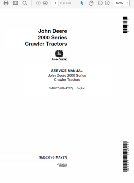 John Deere 2000 Tractors Service Manual