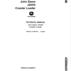 John Deere 455 Crawler Loader Repair Technical Manual