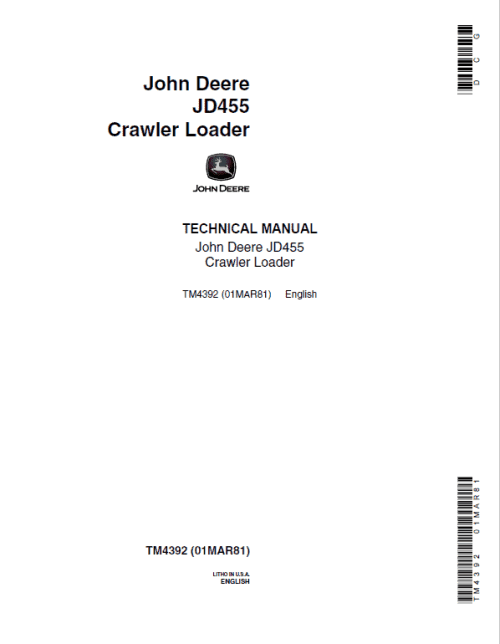 John Deere 455 Crawler Loader Repair Technical Manual