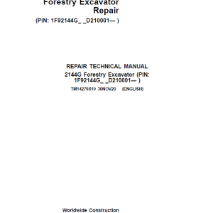 John Deere 2144G Forestry Excavator Repair Service ManualJohn Deere 2144G Forestry Excavator Repair Service Manual