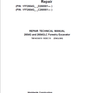 John Deere 2654G, 2654GLC Swing Machine Repair Manual
