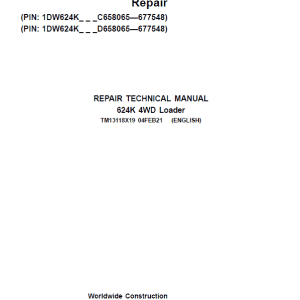 John Deere 624K 4WD Loader Technical Manual