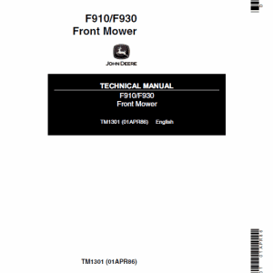 John Deere F910, F930 Front Mower Repair Technical Manual