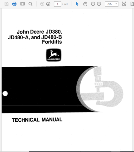 John Deere 380, 480A, 480B Forklift Service Manual