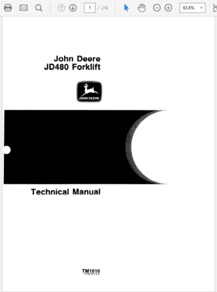 John Deere 480 Forklift Service Manual