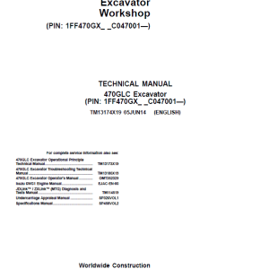 John Deere 470GLC Excavator Repair Service Manual