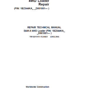 John Deere 544K-II 4WD Loader Repair Technical Manual