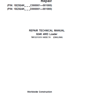 John Deere 624K 4WD Loader Service Manual