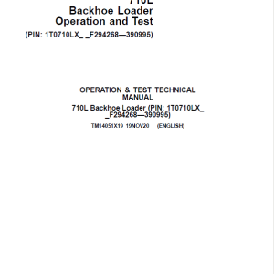 John Deere 710L Backhoe Loader Repair Services Manual