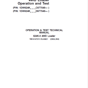 John Deere 624K-II 4WD Loader Service Manual