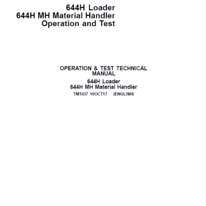 John Deere 644H loader 644H Material Handler Repair Technical Manual