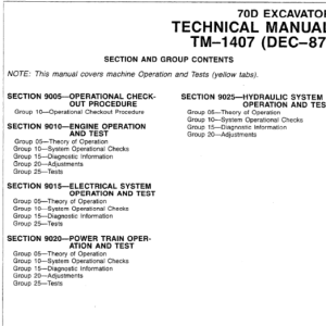 John Deere 70D Excavator Service Manual