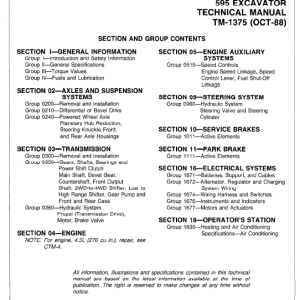 John Deere 595 Excavator Service Manual TM1375